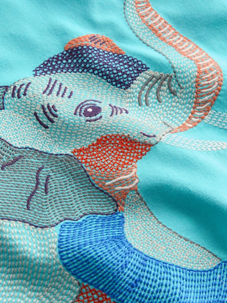 Boden Blue Superstitch T-Shirt - Image 3 of 3