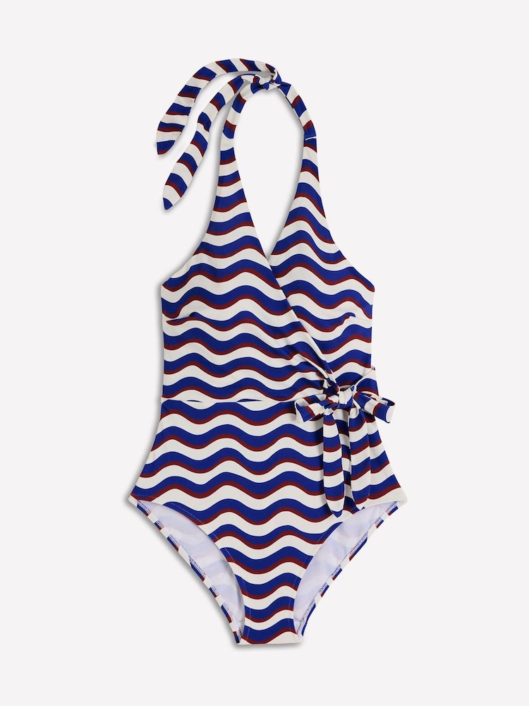 Boden Blue Tilos Tie Side Swimsuit - Image 2 of 3 Boden Blue Tilos Tie Side Swimsuit - Image 2 of 3