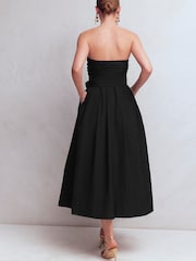 Boden Black Strapless Taffeta Dress - Image 3 of 6