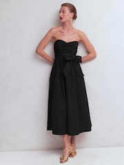 Boden Black Strapless Taffeta Dress - Image 4 of 6