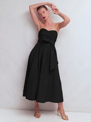 Boden Black Strapless Taffeta Dress - Image 5 of 6