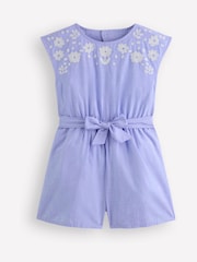 Boden Blue Tie Waist Woven Playsuit - Image 2 of 4