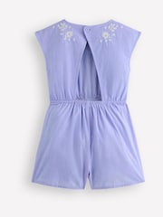 Boden Blue Tie Waist Woven Playsuit - Image 3 of 4