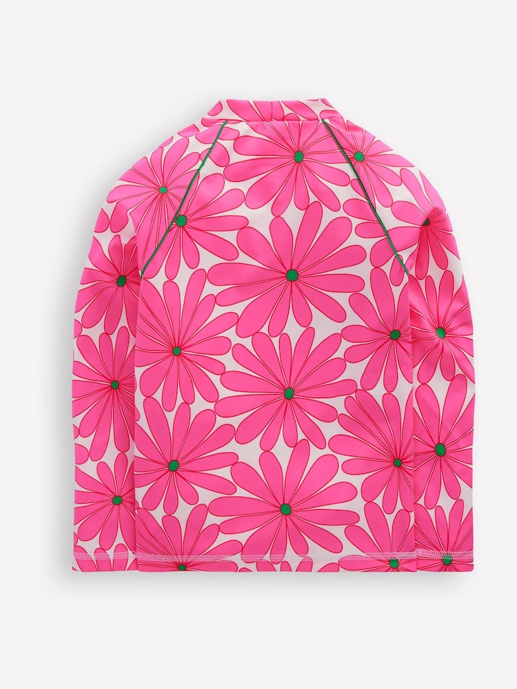 Boden Pink Sun Safe Patterned Rash Vest - Image 2 of 3