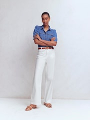 Boden White Straight Leg Pocket Jeans - Image 1 of 6