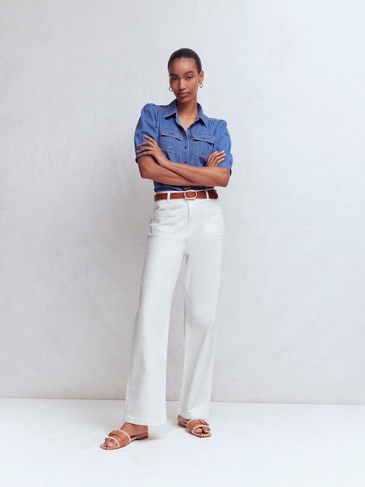 Boden White Straight Leg Pocket Jeans - Image 1 of 6