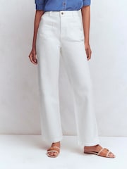 Boden White Straight Leg Pocket Jeans - Image 4 of 6