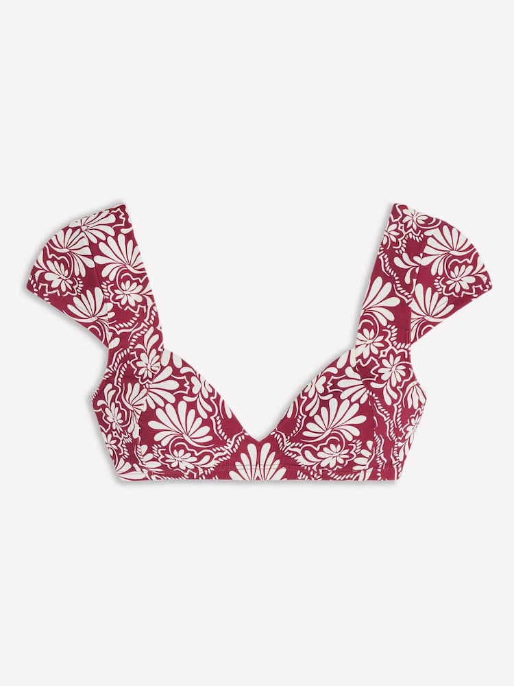 Boden Red Sweetheart Sleeve Bikini Top - Image 1 of 2