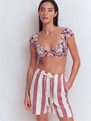 Boden Red Sweetheart Sleeve Bikini Top - Image 4 of 6