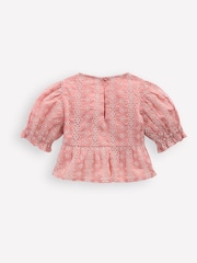 Boden Pink Peplum Woven Blouse - Image 3 of 4