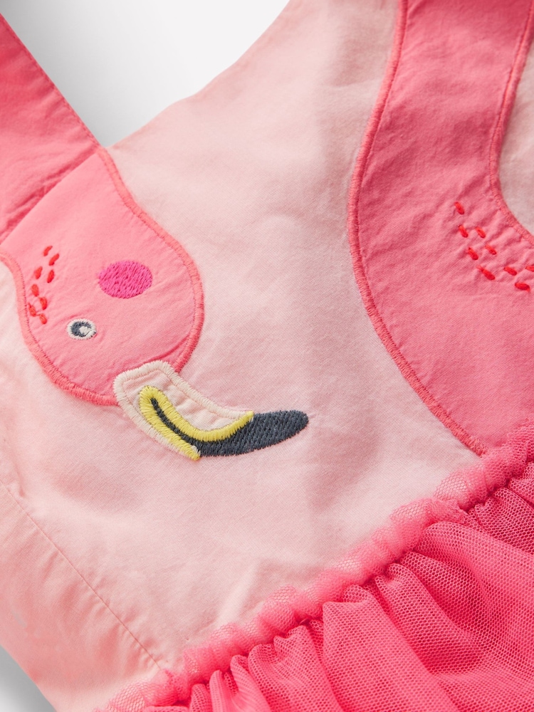 Boden Pink Tulle Mix Logo Dress - Image 4 of 4