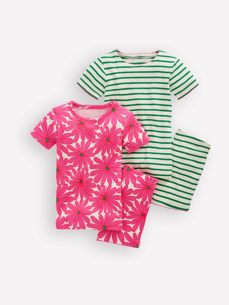 Boden Pink Twin Pack Short Pyjamas - Image 1 of 3 Boden Pink Twin Pack Short Pyjamas - Image 1 of 3