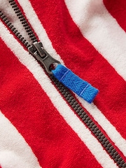 Boden Red Towelling Zip-up Throw-on Cover-Up - Image 3 of 3