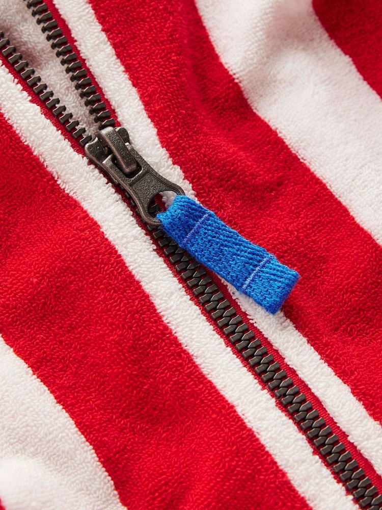 Boden Red Towelling Zip-up Throw-on Cover-Up - Image 3 of 3