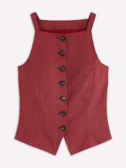 Boden Red Square Neck Strap Waistcoat - Image 1 of 1