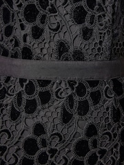 Love & Roses Black Velvet Lace Angel Sleeve Midi Dress - Image 5 of 5