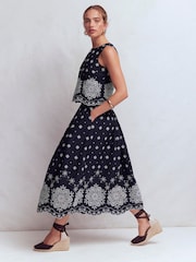 Boden Verity Broderie Poplin Skirt - Image 1 of 6