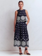 Boden Verity Broderie Poplin Skirt - Image 4 of 6