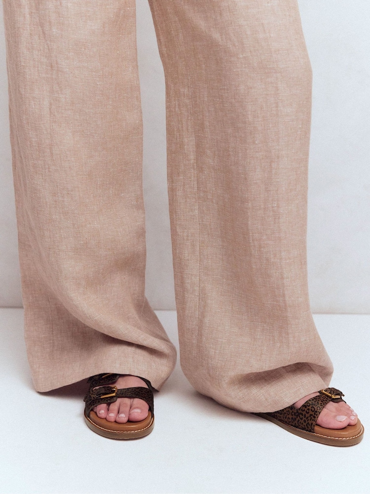 Boden Brown Triple Strap Footbed Sandals - Image 1 of 7