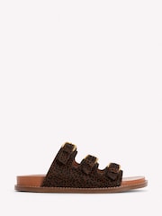 Boden Brown Triple Strap Footbed Sandals - Image 4 of 7