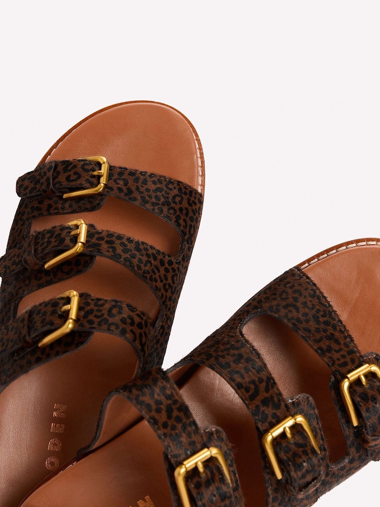 Boden Brown Triple Strap Footbed Sandals - Image 7 of 7