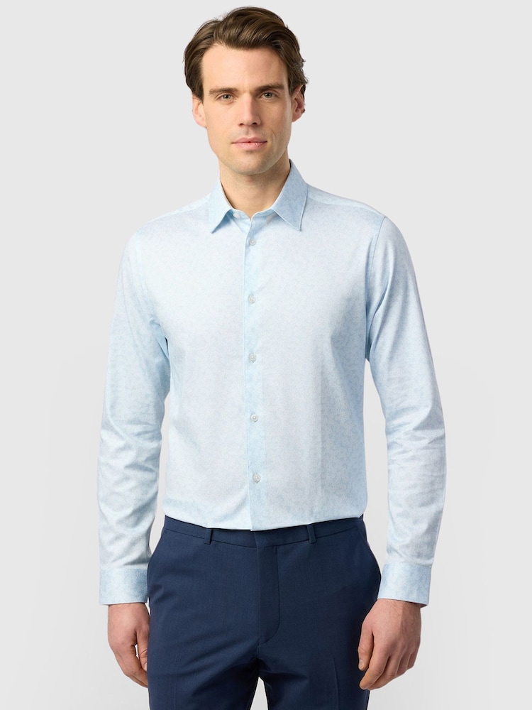 Ted Baker Tailoring Blue Scattered Floral Shirt - Image 1 of 4
