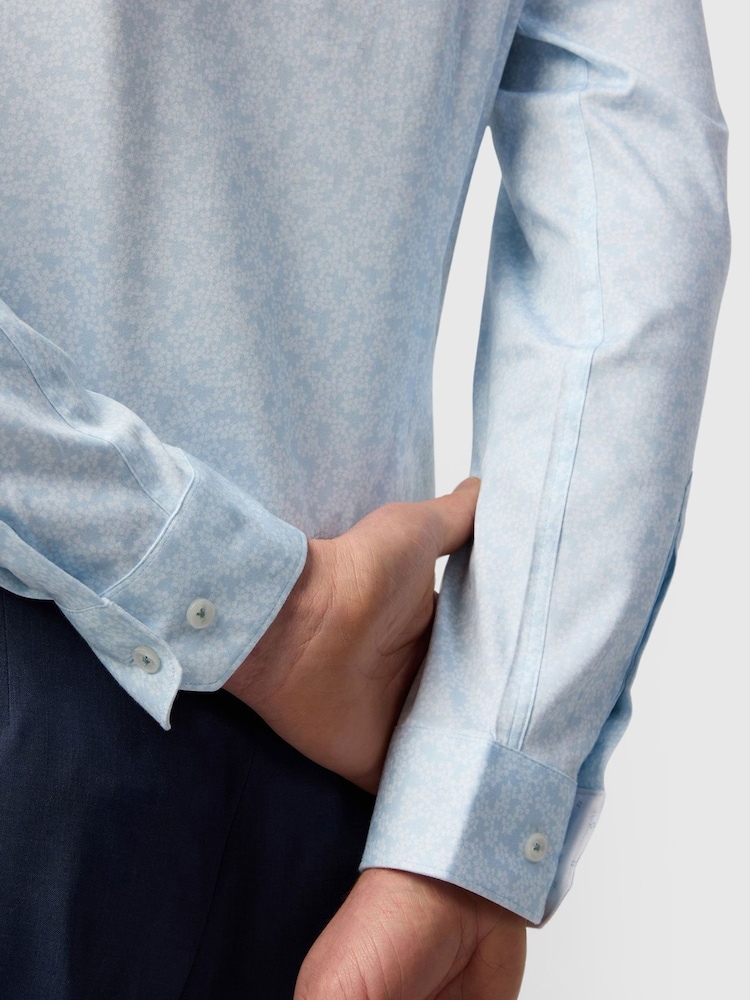 Ted Baker Tailoring Blue Scattered Floral Shirt - Image 4 of 4