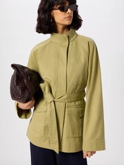 Whistles Green Belted Cotton Safari Jacket - Image 1 of 5