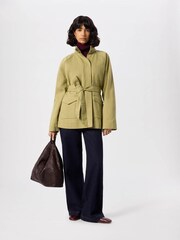 Whistles Green Belted Cotton Safari Jacket - Image 2 of 5