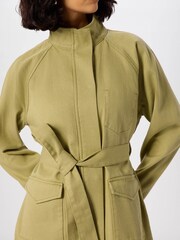 Whistles Green Belted Cotton Safari Jacket - Image 4 of 5