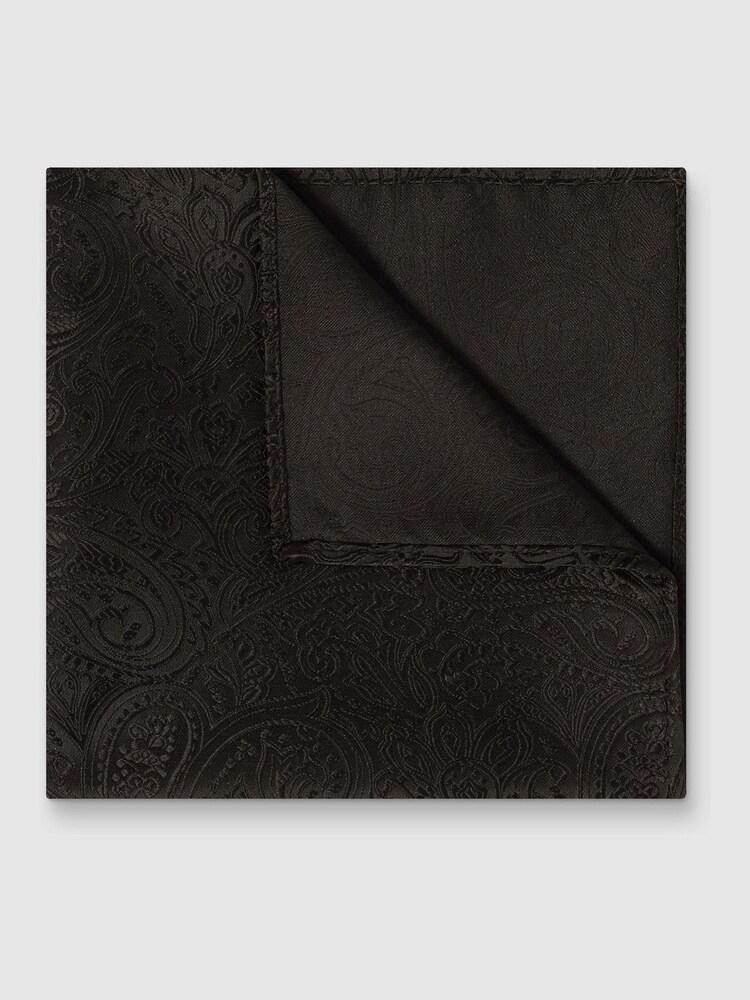 Antique Rogue Black Paisley Pocket Square - Image 1 of 2