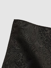 Antique Rogue Black Paisley Pocket Square - Image 2 of 2