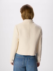 Whistles White Cropped Boucle Jacket - Image 2 of 5