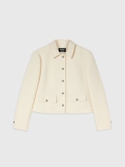 Whistles White Cropped Boucle Jacket - Image 5 of 5
