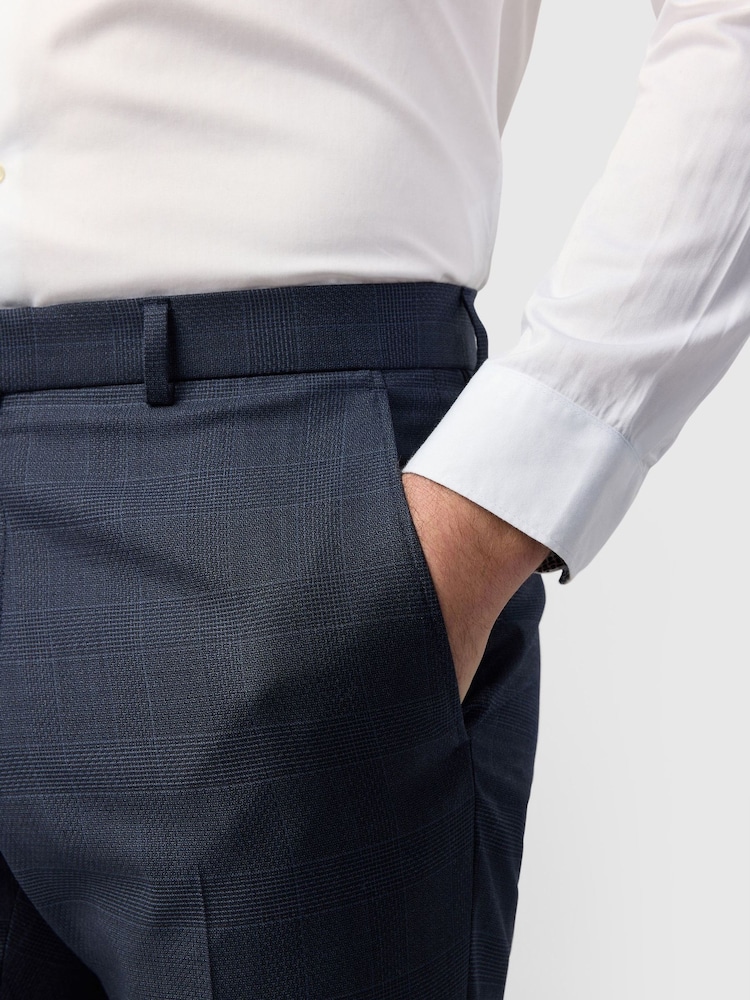 Ted Baker Tailoring Blue Textured Check Trousers - Image 3 of 3