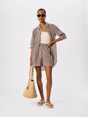 Whistles Red Stripe Long Sleeve Beach Shirt - Image 3 of 5