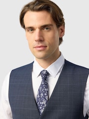 Ted Baker Tailoring Blue Textured Check Waistcoat - Image 3 of 3