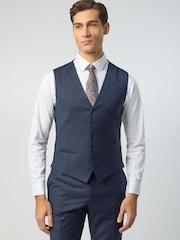 Ted Baker Tailoring Blue Grid Texture Waistcoat - Image 1 of 1