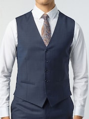 Ted Baker Tailoring Blue Grid Texture Waistcoat - Image 2 of 2