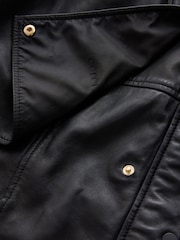 CERENE Wilma Black Real Leather Short Trench Jacket - Image 11 of 13