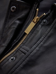 CERENE Wilma Black Real Leather Short Trench Jacket - Image 8 of 13