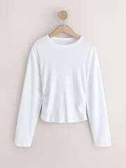 白／灰 - Black Cinch Waist Long Sleeve Tops 2 Pack - 圖片 8，共 10