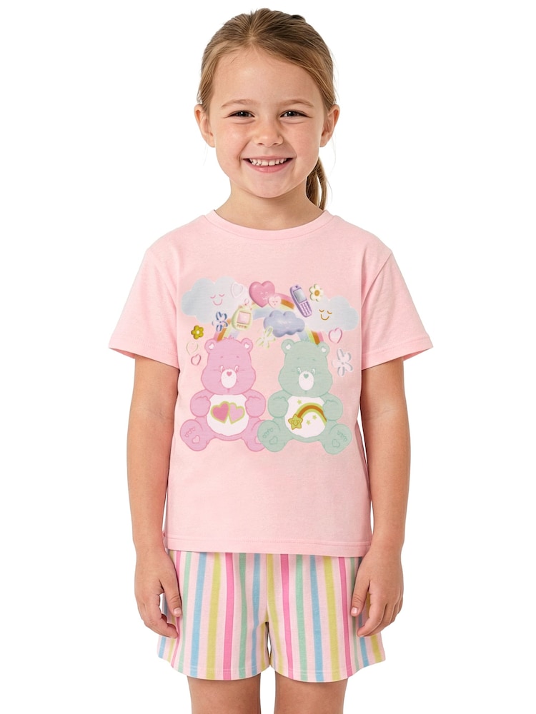 Character Pink Care Bears Short Sleeve Pyjamas - Image 12 of 12