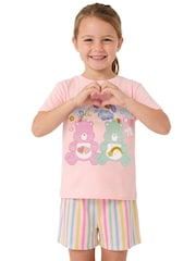 Character Pink Care Bears Short Sleeve Pyjamas - Image 7 of 12