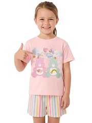 Character Pink Care Bears Short Sleeve Pyjamas - Image 8 of 12
