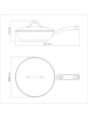 Tramontina Black Stainless Steel Wok with Glass Lid 28cm - Image 5 of 5