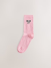 Black/Pink Halloween Patterned Ankle Socks 4 Pack - Image 2 of 7