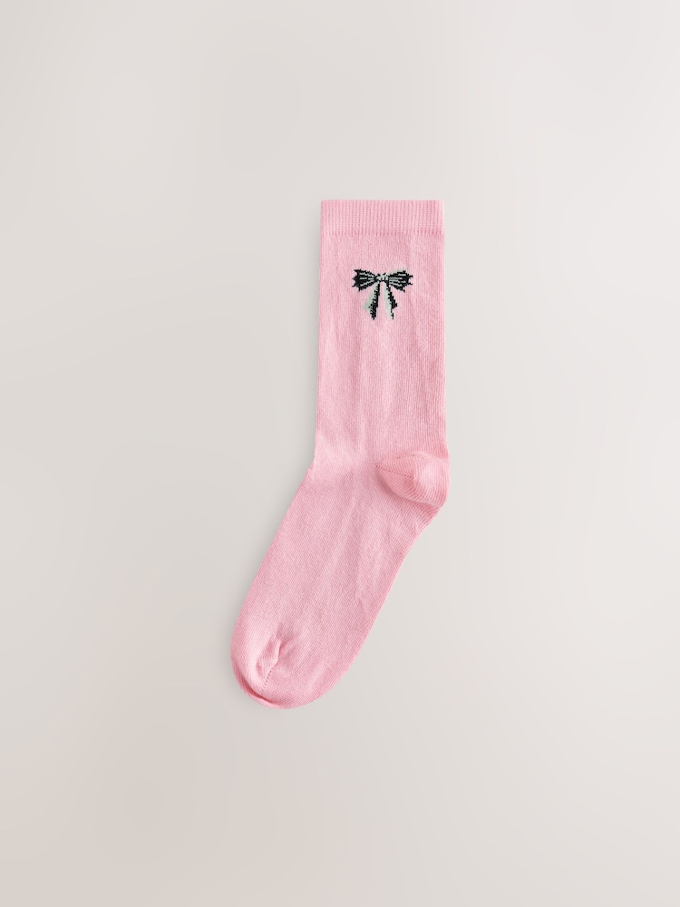 Black/Pink Halloween Patterned Ankle Socks 4 Pack - Image 2 of 7 Black/Pink Halloween Patterned Ankle Socks 4 Pack - Image 2 of 7