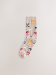 Black/Pink Halloween Patterned Ankle Socks 4 Pack - Image 3 of 7