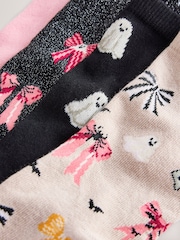 Black/Pink Halloween Patterned Ankle Socks 4 Pack - Image 7 of 7